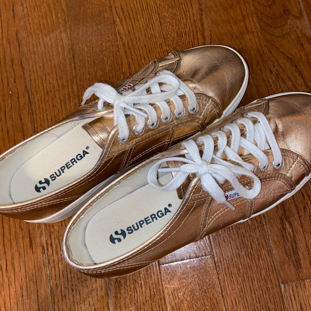 Gold Superga sneakers